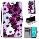 For OPPO A9 (2020) / A5 (2020) / A11X / A11 Coloured Drawing Cross Texture Horizontal Flip PU Leather Case with Holder & Card Slots & Wallet & Lanyard(Chrysanthemum Pink White Purple)