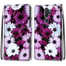 For OPPO A9 (2020) / A5 (2020) / A11X / A11 Coloured Drawing Cross Texture Horizontal Flip PU Leather Case with Holder & Card Slots & Wallet & Lanyard(Chrysanthemum Pink White Purple)