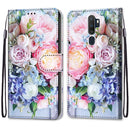 For OPPO A9 (2020) / A5 (2020) / A11X / A11 Coloured Drawing Cross Texture Horizontal Flip PU Leather Case with Holder & Card Slots & Wallet & Lanyard(Light Pink Bouquet)