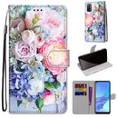 For OPPO A53 4G(2020) / A53s / A32 / A33 (2020) Coloured Drawing Cross Texture Horizontal Flip PU Leather Case with Holder & Card Slots & Wallet & Lanyard(Light Pink Bouquet)