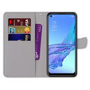 For OPPO A53 4G(2020) / A53s / A32 / A33 (2020) Coloured Drawing Cross Texture Horizontal Flip PU Leather Case with Holder & Card Slots & Wallet & Lanyard(Light Pink Bouquet)