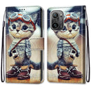 For Xiaomi Redmi K40 / K40 Pro / K40 Pro+ Coloured Drawing Cross Texture Horizontal Flip PU Leather Case with Holder & Card Slots & Wallet & Lanyard(Leather Shoes Cat)