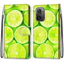 For Xiaomi Redmi K40 / K40 Pro / K40 Pro+ Coloured Drawing Cross Texture Horizontal Flip PU Leather Case with Holder & Card Slots & Wallet & Lanyard(Green Lemon)