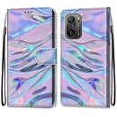 For Xiaomi Redmi K40 / K40 Pro / K40 Pro+ Coloured Drawing Cross Texture Horizontal Flip PU Leather Case with Holder & Card Slots & Wallet & Lanyard(Fluorescent Water Texture)