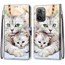 For Xiaomi Redmi K40 / K40 Pro / K40 Pro+ Coloured Drawing Cross Texture Horizontal Flip PU Leather Case with Holder & Card Slots & Wallet & Lanyard(Big Cat Holding Kitten)