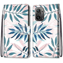 For Xiaomi Redmi K40 / K40 Pro / K40 Pro+ Coloured Drawing Cross Texture Horizontal Flip PU Leather Case with Holder & Card Slots & Wallet & Lanyard(Pink Green Leaf)