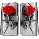 For Xiaomi Redmi K40 / K40 Pro / K40 Pro+ Coloured Drawing Cross Texture Horizontal Flip PU Leather Case with Holder & Card Slots & Wallet & Lanyard(Wood Red Rose)