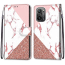 For Xiaomi Redmi K40 / K40 Pro / K40 Pro+ Coloured Drawing Cross Texture Horizontal Flip PU Leather Case with Holder & Card Slots & Wallet & Lanyard(Pink Stone Texture)