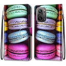 For Xiaomi Redmi K40 / K40 Pro / K40 Pro+ Coloured Drawing Cross Texture Horizontal Flip PU Leather Case with Holder & Card Slots & Wallet & Lanyard(Colorful Cakes)