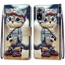 For Xiaomi Redmi Note 10 4G / Note 10S Coloured Drawing Cross Texture Horizontal Flip PU Leather Case with Holder & Card Slots & Wallet & Lanyard(Leather Shoes Cat)