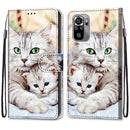 For Xiaomi Redmi Note 10 4G / Note 10S Coloured Drawing Cross Texture Horizontal Flip PU Leather Case with Holder & Card Slots & Wallet & Lanyard(Big Cat Holding Kitten)