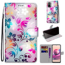 For Xiaomi Redmi Note 10 4G / Note 10S Coloured Drawing Cross Texture Horizontal Flip PU Leather Case with Holder & Card Slots & Wallet & Lanyard(Gradient Colorful Flower)