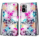For Xiaomi Redmi Note 10 4G / Note 10S Coloured Drawing Cross Texture Horizontal Flip PU Leather Case with Holder & Card Slots & Wallet & Lanyard(Gradient Colorful Flower)