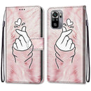 For Xiaomi Redmi Note 10 4G / Note 10S Coloured Drawing Cross Texture Horizontal Flip PU Leather Case with Holder & Card Slots & Wallet & Lanyard(Pink Hands Heart)