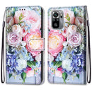 For Xiaomi Redmi Note 10 4G / Note 10S Coloured Drawing Cross Texture Horizontal Flip PU Leather Case with Holder & Card Slots & Wallet & Lanyard(Light Pink Bouquet)