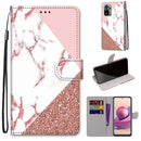 For Xiaomi Redmi Note 10 4G / Note 10S Coloured Drawing Cross Texture Horizontal Flip PU Leather Case with Holder & Card Slots & Wallet & Lanyard(Pink Stone Texture)
