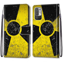 For Xiaomi Redmi Note 10 5G Coloured Drawing Cross Texture Horizontal Flip PU Leather Case with Holder & Card Slots & Wallet & Lanyard(Yellow Black Logo)