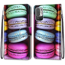 For Xiaomi Redmi Note 10 5G Coloured Drawing Cross Texture Horizontal Flip PU Leather Case with Holder & Card Slots & Wallet & Lanyard(Colorful Cakes)