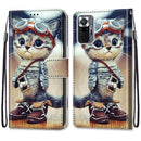 For Xiaomi Redmi Note 10 Pro Max / Note 10 Pro Coloured Drawing Cross Texture Horizontal Flip PU Leather Case with Holder & Card Slots & Wallet & Lanyard(Leather Shoes Cat)