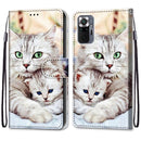 For Xiaomi Redmi Note 10 Pro Max / Note 10 Pro Coloured Drawing Cross Texture Horizontal Flip PU Leather Case with Holder & Card Slots & Wallet & Lanyard(Big Cat Holding Kitten)