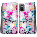 For Xiaomi Redmi Note 10 Pro Max / Note 10 Pro Coloured Drawing Cross Texture Horizontal Flip PU Leather Case with Holder & Card Slots & Wallet & Lanyard(Gradient Colorful Flower)
