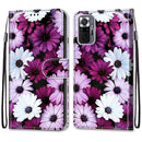 For Xiaomi Redmi Note 10 Pro Max / Note 10 Pro Coloured Drawing Cross Texture Horizontal Flip PU Leather Case with Holder & Card Slots & Wallet & Lanyard(Chrysanthemum Pink White Purple)