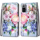 For Xiaomi Redmi Note 10 Pro Max / Note 10 Pro Coloured Drawing Cross Texture Horizontal Flip PU Leather Case with Holder & Card Slots & Wallet & Lanyard(Light Pink Bouquet)