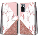 For Xiaomi Redmi Note 10 Pro Max / Note 10 Pro Coloured Drawing Cross Texture Horizontal Flip PU Leather Case with Holder & Card Slots & Wallet & Lanyard(Pink Stone Texture)