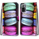 For Xiaomi Redmi Note 10 Pro Max / Note 10 Pro Coloured Drawing Cross Texture Horizontal Flip PU Leather Case with Holder & Card Slots & Wallet & Lanyard(Colorful Cakes)