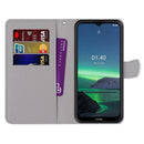 For Nokia 1.4 Coloured Drawing Cross Texture Horizontal Flip PU Leather Case with Holder & Card Slots & Wallet & Lanyard(Leather Shoes Cat)