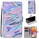 For Samsung Galaxy A32 4G / A32 Lite Coloured Drawing Cross Texture Horizontal Flip PU Leather Case with Holder & Card Slots & Wallet & Lanyard(Fluorescent Water Texture)