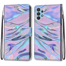 For Samsung Galaxy A32 4G / A32 Lite Coloured Drawing Cross Texture Horizontal Flip PU Leather Case with Holder & Card Slots & Wallet & Lanyard(Fluorescent Water Texture)