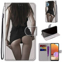 For Samsung Galaxy A32 4G / A32 Lite Coloured Drawing Cross Texture Horizontal Flip PU Leather Case with Holder & Card Slots & Wallet & Lanyard(Upskirt)