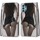 For Samsung Galaxy A32 4G / A32 Lite Coloured Drawing Cross Texture Horizontal Flip PU Leather Case with Holder & Card Slots & Wallet & Lanyard(Upskirt)
