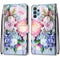 For Samsung Galaxy A32 4G / A32 Lite Coloured Drawing Cross Texture Horizontal Flip PU Leather Case with Holder & Card Slots & Wallet & Lanyard(Light Pink Bouquet)