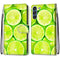 For Samsung Galaxy S21 FE Coloured Drawing Cross Texture Horizontal Flip PU Leather Case with Holder & Card Slots & Wallet & Lanyard(Green Lemon)