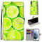 For Samsung Galaxy S21 FE Coloured Drawing Cross Texture Horizontal Flip PU Leather Case with Holder & Card Slots & Wallet & Lanyard(Green Lemon)