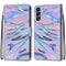 For Samsung Galaxy S21 FE Coloured Drawing Cross Texture Horizontal Flip PU Leather Case with Holder & Card Slots & Wallet & Lanyard(Fluorescent Water Texture)