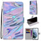 For Samsung Galaxy S21 FE Coloured Drawing Cross Texture Horizontal Flip PU Leather Case with Holder & Card Slots & Wallet & Lanyard(Fluorescent Water Texture)