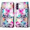 For Samsung Galaxy S21 FE Coloured Drawing Cross Texture Horizontal Flip PU Leather Case with Holder & Card Slots & Wallet & Lanyard(Gradient Colorful Flower)