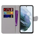 For Samsung Galaxy S21 FE Coloured Drawing Cross Texture Horizontal Flip PU Leather Case with Holder & Card Slots & Wallet & Lanyard(Gradient Colorful Flower)