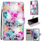 For Samsung Galaxy S21 FE Coloured Drawing Cross Texture Horizontal Flip PU Leather Case with Holder & Card Slots & Wallet & Lanyard(Gradient Colorful Flower)