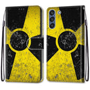 For Samsung Galaxy S21 FE Coloured Drawing Cross Texture Horizontal Flip PU Leather Case with Holder & Card Slots & Wallet & Lanyard(Yellow Black Logo)