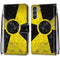 For Samsung Galaxy S21 FE Coloured Drawing Cross Texture Horizontal Flip PU Leather Case with Holder & Card Slots & Wallet & Lanyard(Yellow Black Logo)