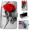 For Samsung Galaxy S21 FE Coloured Drawing Cross Texture Horizontal Flip PU Leather Case with Holder & Card Slots & Wallet & Lanyard(Wood Red Rose)