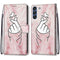 For Samsung Galaxy S21 FE Coloured Drawing Cross Texture Horizontal Flip PU Leather Case with Holder & Card Slots & Wallet & Lanyard(Pink Hands Heart)