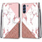 For Samsung Galaxy S21 FE Coloured Drawing Cross Texture Horizontal Flip PU Leather Case with Holder & Card Slots & Wallet & Lanyard(Pink Stone Texture)