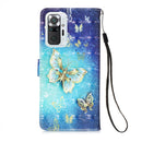 For Xiaomi Redmi Note 10 Pro / Note 10 Pro Max 3D Painting Horizontal Flip Leather Case with Holder & Card Slot & Wallet & Lanyard(Gold Butterfy)