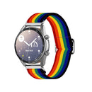 22mm For Galaxy Watch3 45mm/ Huawei Watch GT 2 Pro Adjustable Elastic Printing Watch Band(Rainbow)