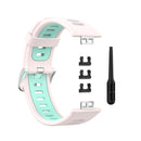 For Huawei Watch Fit Two-color Silicone Watch Band(Pink+Teal)